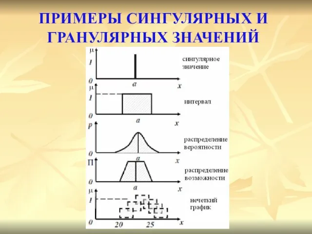 ПРИМЕРЫ СИНГУЛЯРНЫХ И ГРАНУЛЯРНЫХ ЗНАЧЕНИЙ