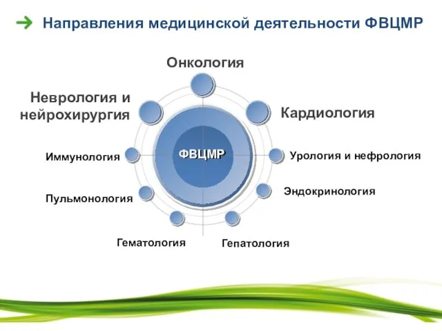 Онкология Урология и нефрология Гепатология Пульмонология Эндокринология ФВЦМР Кардиология Неврология и нейрохирургия