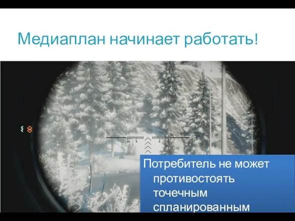 Медиаплан начинает работать! Потребитель не может противостоять точечным спланированным ударам.