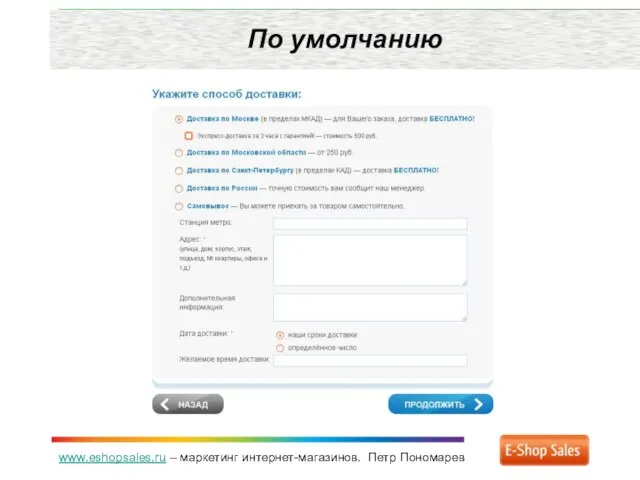 www.eshopsales.ru – маркетинг интернет-магазинов. Петр Пономарев По умолчанию