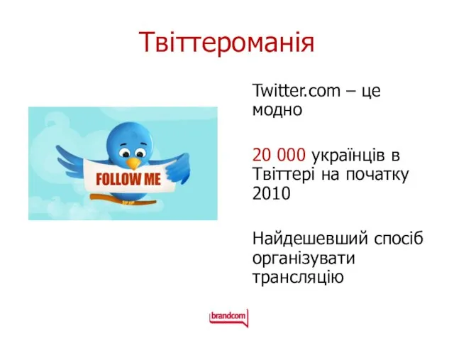 Твіттероманія Twitter.com – це модно 20 000 українців в Твіттері на початку