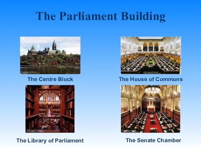 The Parliament Building The Centre Block The House of Commons The Senate