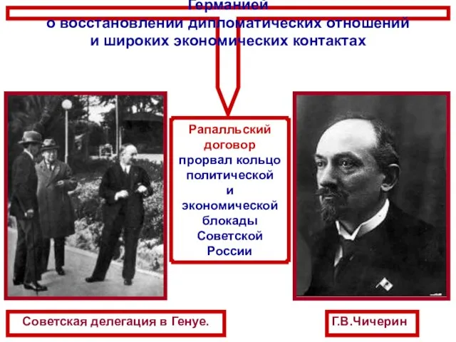 16 апреля 1922 года – Рапалльский договор с Германией о восстановлении дипломатических