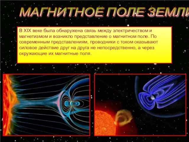 МАГНИТНОЕ ПОЛЕ ЗЕМЛИ В XIX веке была обнаружена связь между электричеством и