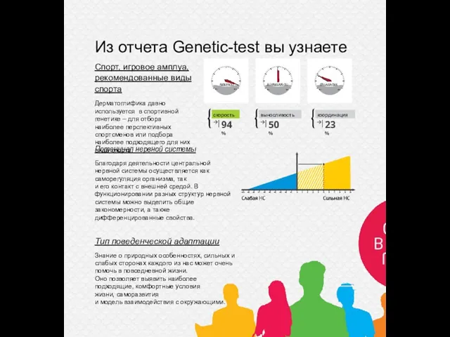 Из отчета Genetic-test вы узнаете Спорт, игровое амплуа, рекомендованные виды спорта Дерматоглифика