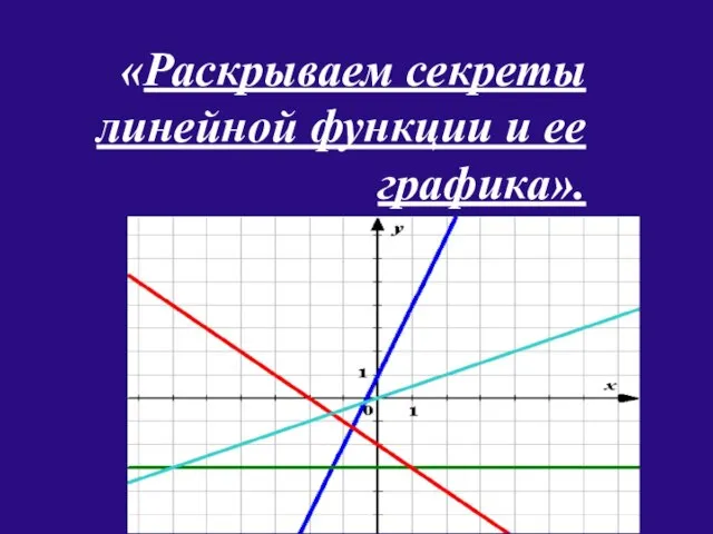 Раскрываем секреты линейной функции и ее графика - презентация по Алгебре_