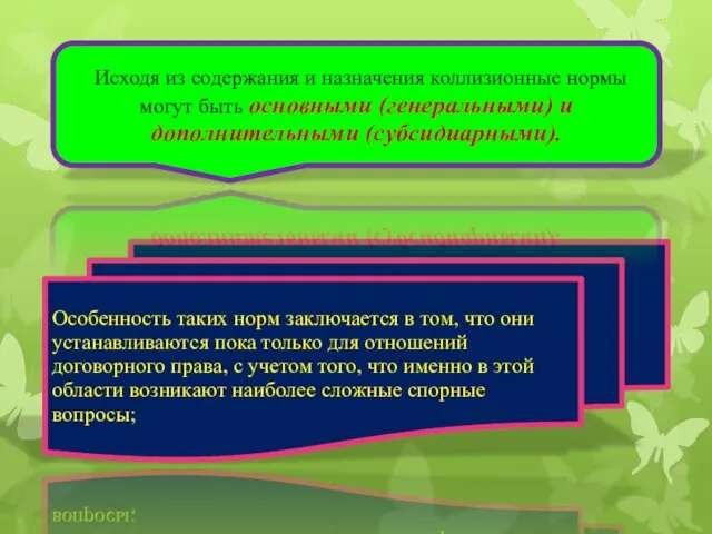 Особенность таких норм заключается в том, что они устанавливаются пока только для