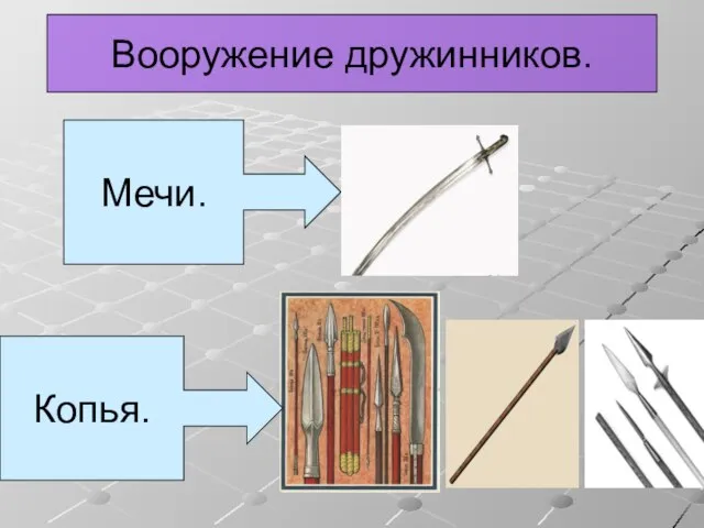 Вооружение дружинников. Мечи. Копья.