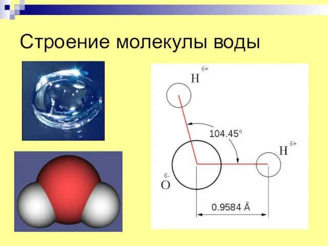 Строение молекулы воды