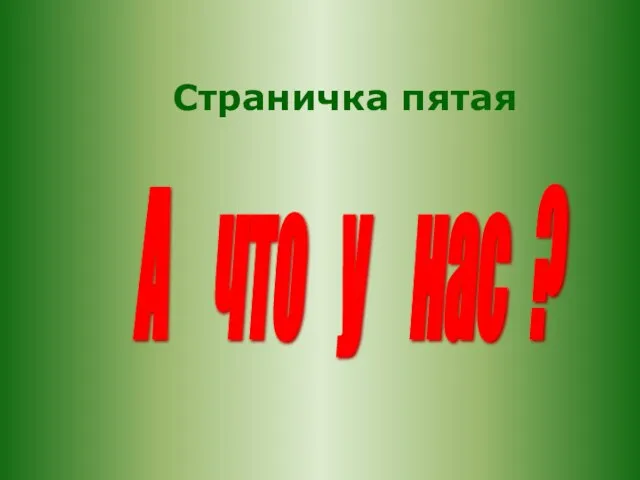 Страничка пятая А что у нас ?