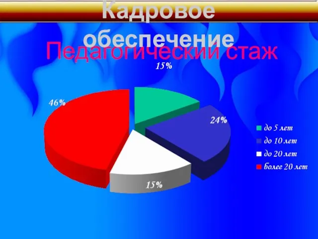 Педагогический стаж Кадровое обеспечение