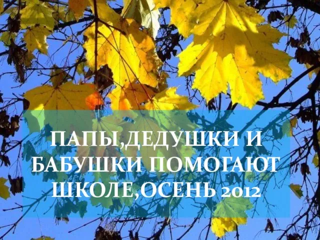 ПАПЫ,ДЕДУШКИ И БАБУШКИ ПОМОГАЮТ ШКОЛЕ,ОСЕНЬ 2012