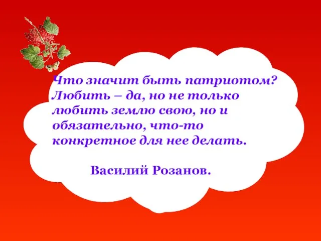 Что значит быть патриотом? Любить – да, но не только любить землю