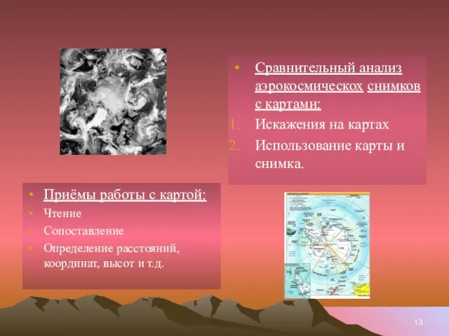 Сравнительный анализ аэрокосмическох снимков с картами: Искажения на картах Использование карты и