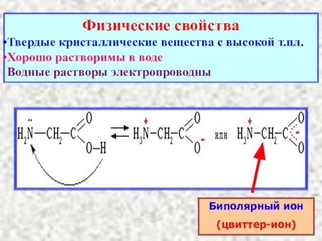 Физические свойства Твердые кристаллические вещества с высокой т.пл. Хорошо растворимы в воде