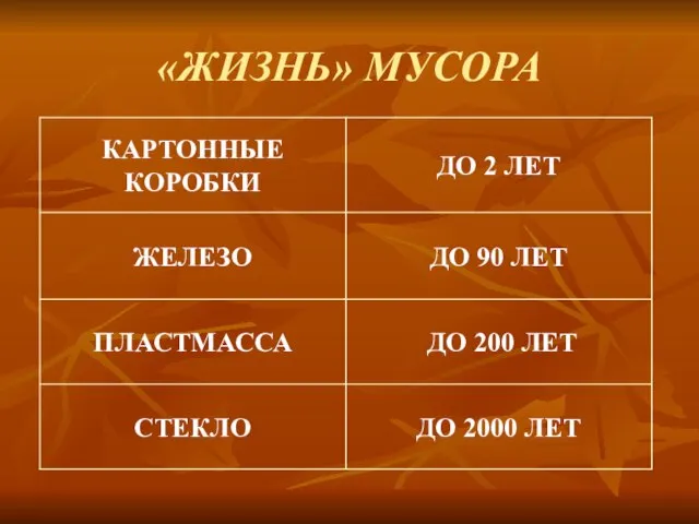 «ЖИЗНЬ» МУСОРА