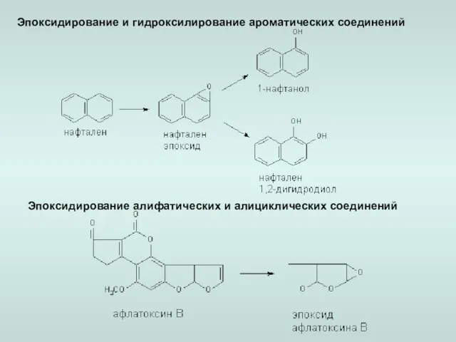 Эпоксидирование и гидроксилирование ароматических соединений Эпоксидирование алифатических и алициклических соединений