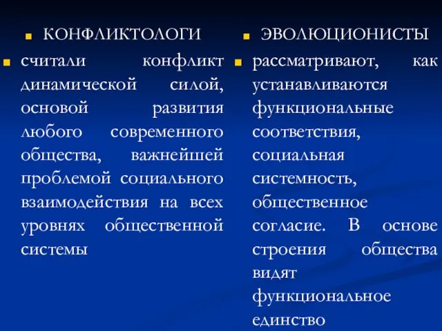 КОНФЛИКТОЛОГИ считали конфликт динамической силой, основой развития любого современного общества, важнейшей проблемой