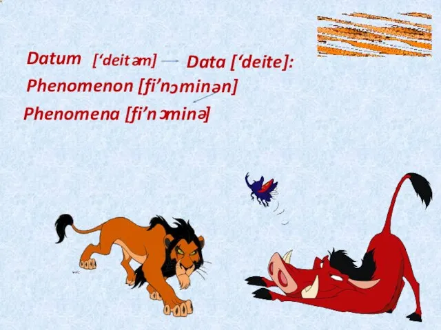 Datum Phenomenon [fi’n [‘deit m] e Data [‘deite]: c min e n]