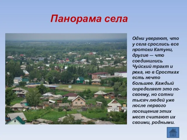 Одни уверяют, что у села срослись все протоки Катуни, другие — что