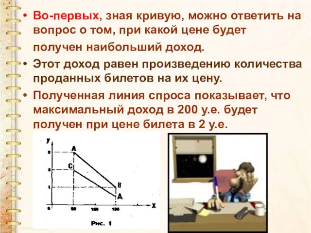 Во-первых, зная кривую, можно ответить на вопрос о том, при какой цене