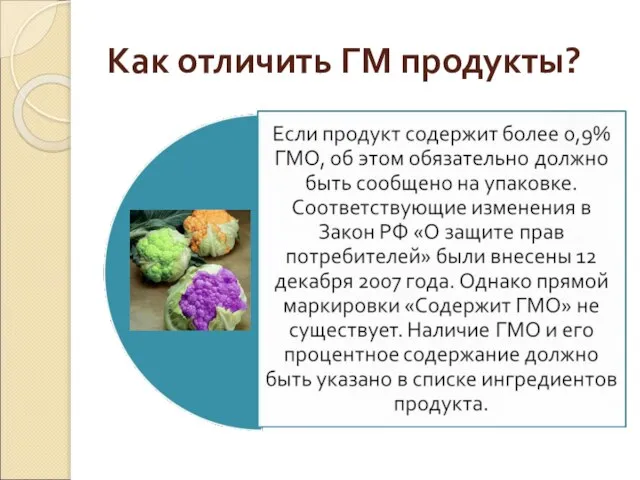 Как отличить ГМ продукты?