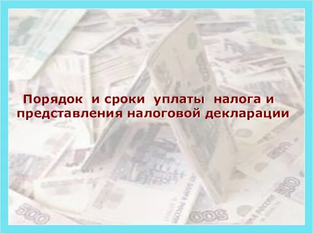 Порядок и сроки уплаты налога и представления налоговой декларации