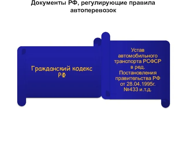 Документы РФ, регулирующие правила автоперевозок