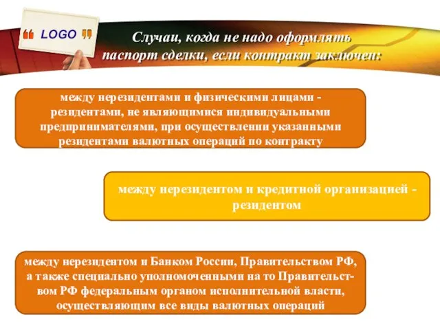 Случаи, когда не надо оформлять паспорт сделки, если контракт заключен: между нерезидентами