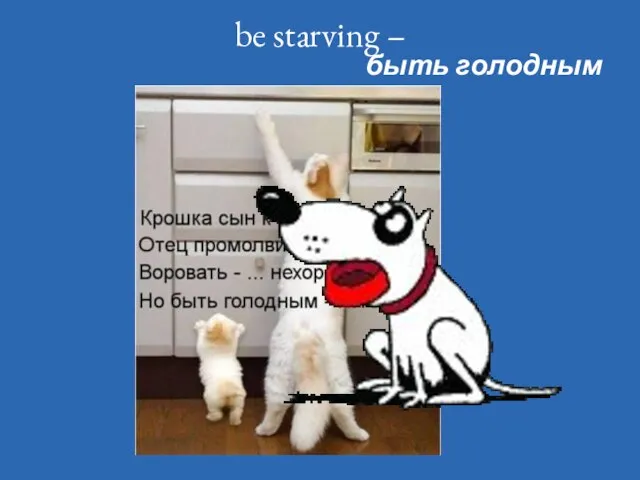 be starving – быть голодным