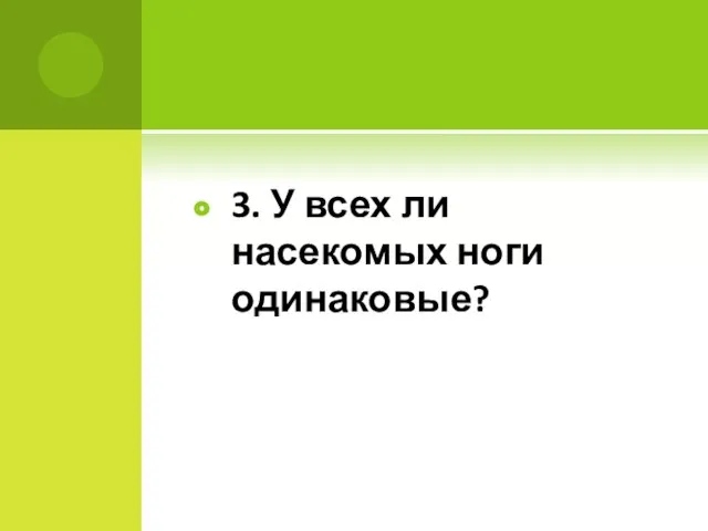 3. У всех ли насекомых ноги одинаковые?