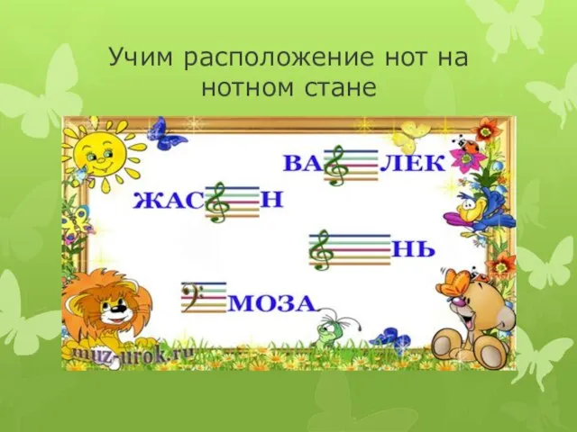 Учим расположение нот на нотном стане