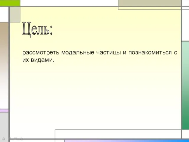 Цель: рассмотреть модальные частицы и познакомиться с их видами.