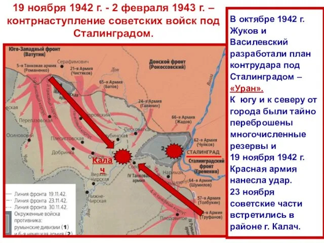 В октябре 1942 г. Жуков и Василевский разработали план контрудара под Сталинградом
