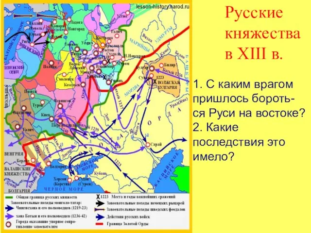 Русские княжества в XIII в. 1. С каким врагом пришлось бороть- ся