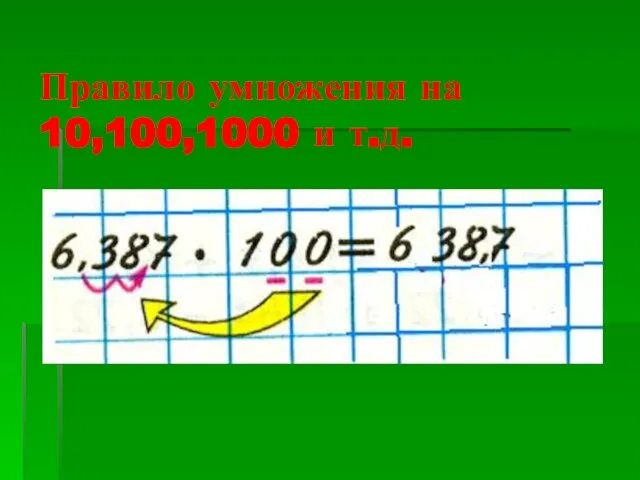 Правило умножения на 10,100,1000 и т.д.