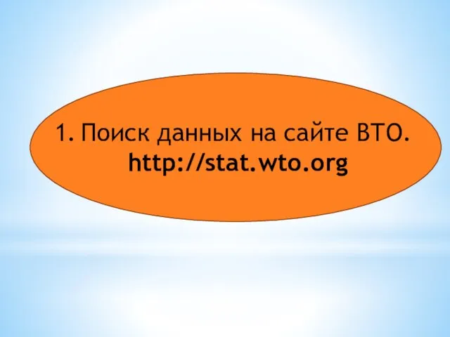 Поиск данных на сайте ВТО. http://stat.wto.org