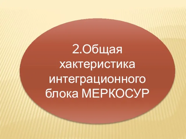 2.Общая хактеристика интеграционного блока МЕРКОСУР