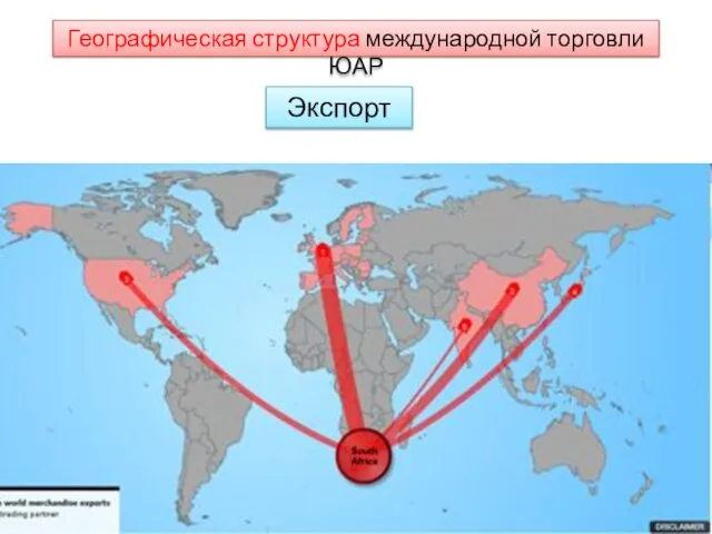 Географическая структура международной торговли ЮАР Экспорт