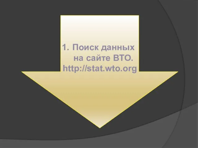 Поиск данных на сайте ВТО. http://stat.wto.org