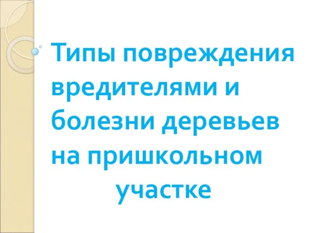 Типы повреждения вредителями и болезни деревьев на пришкольном участке