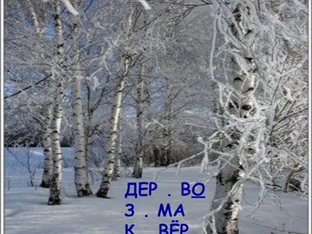 ДЕР . ВО З . МА К . ВЁР Л . СНИК