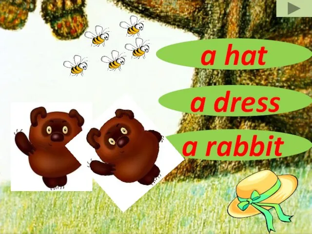a hat a dress a rabbit