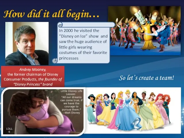 How did it all begin… Andrey Mooney, the former chairman of Disney