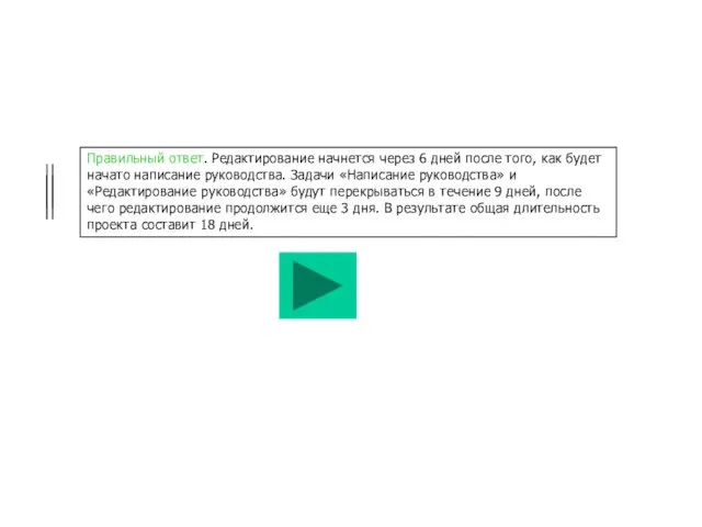Правильный ответ. Редактирование начнется через 6 дней после того, как будет начато