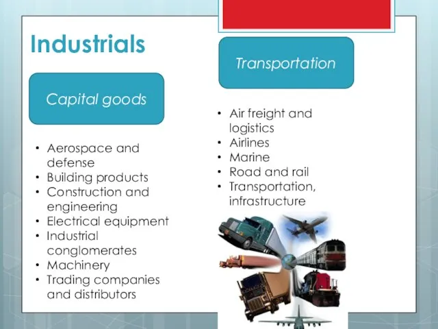 Industrials Capital goods Transportation Aerospace and defense Building products Construction and engineering