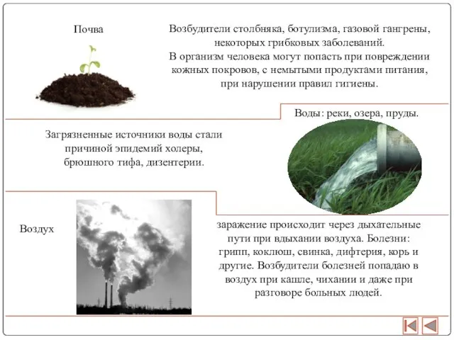 Возбудители столбняка, ботулизма, газовой гангрены, некоторых грибковых заболеваний. В организм человека могут