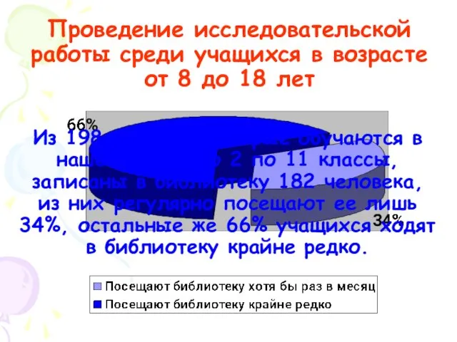 Проведение исследовательской работы среди учащихся в возрасте от 8 до 18 лет