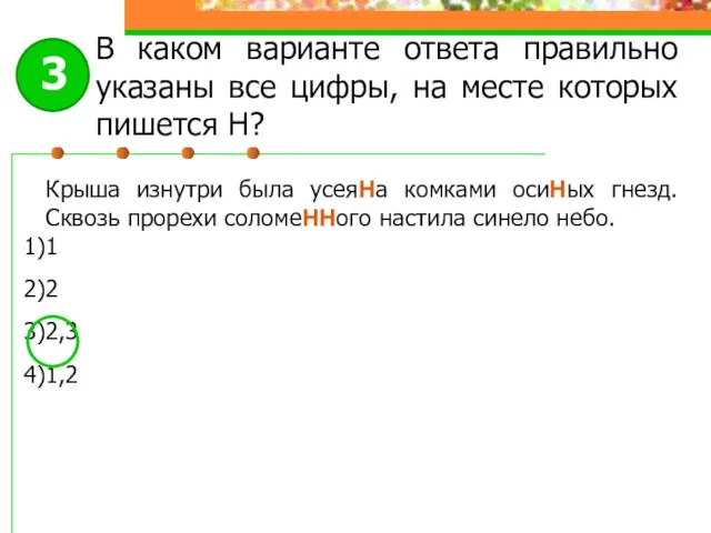 Крыша изнутри была усеяНа комками осиНых гнезд. Сквозь прорехи соломеННого настила синело