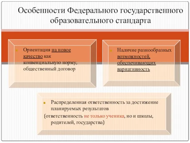 Ориентация на новое качество как конвенциальную норму, общественный договор Наличие разнообразных возможностей,